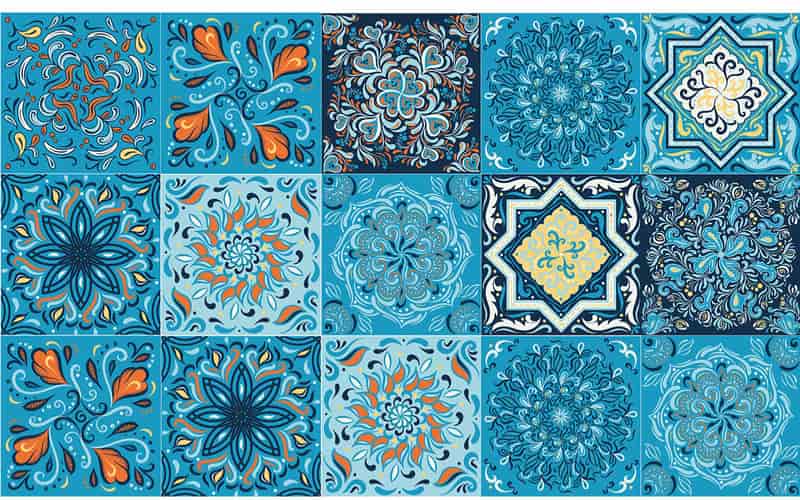 کاشی و سرامیک جوانمردی؛ سنتی فشرده (آبی فیروزه ای سفید)