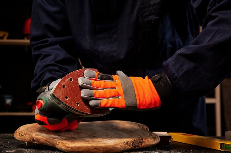 دستکش ایمنی ضد ضربه؛ عمرانی پالایشگاهی 3 جنس چرمی سربی پارچه ای