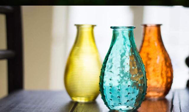 گلدان پلاستیکی شیشه ای؛ شفاف سایز کوچک بزرگ مقاوم برابر نور آفتاب