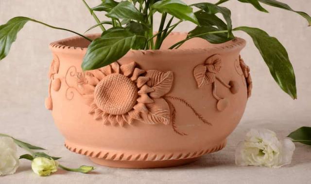 گلدان سفالی توپی؛ مربع مستطیل سایز (2*2) ball pot