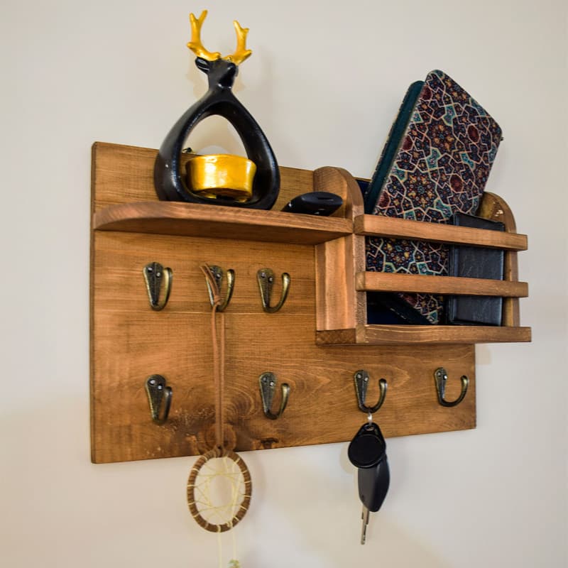 جاکلیدی دیواری با چوب؛ راش گردو بلوط 3 مدل مستطیلی گرد مربع