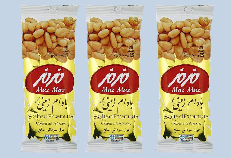 بادام زمینی نمکی مزمز؛ درمان کم خونی حاوی کلسیم آهن MazMaz