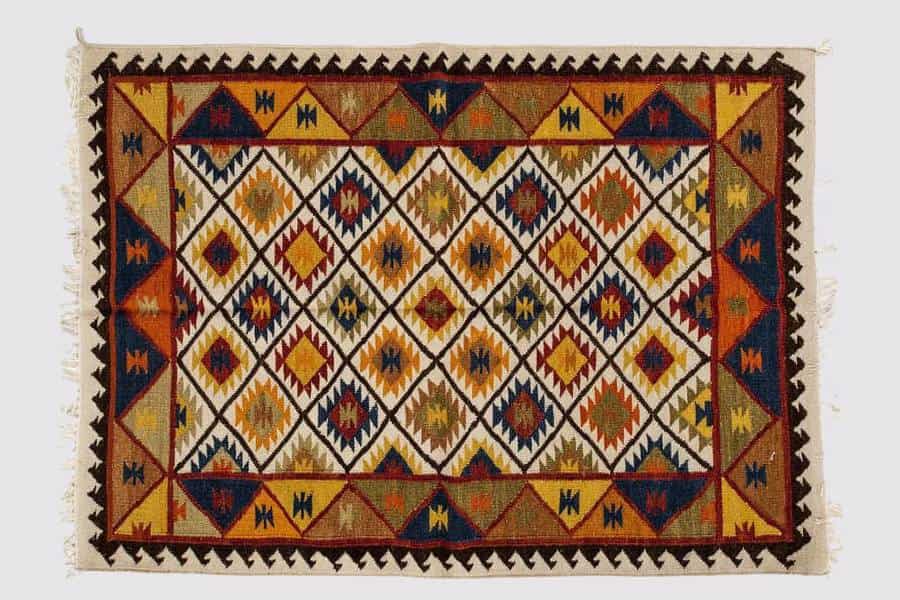 گلیم سنتی ایرانی (فرش) پشمی 3 طرح پرندگان هندسی طبیعت