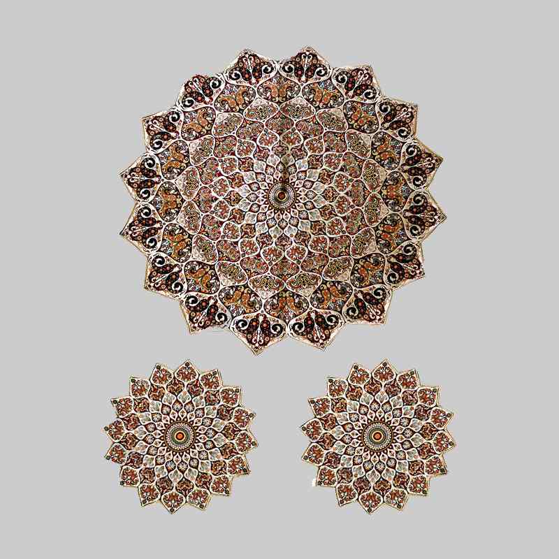 ترمه شهداد؛ رومیزی دکوری 2 نوع ماشینی دست دوز جنس نخی