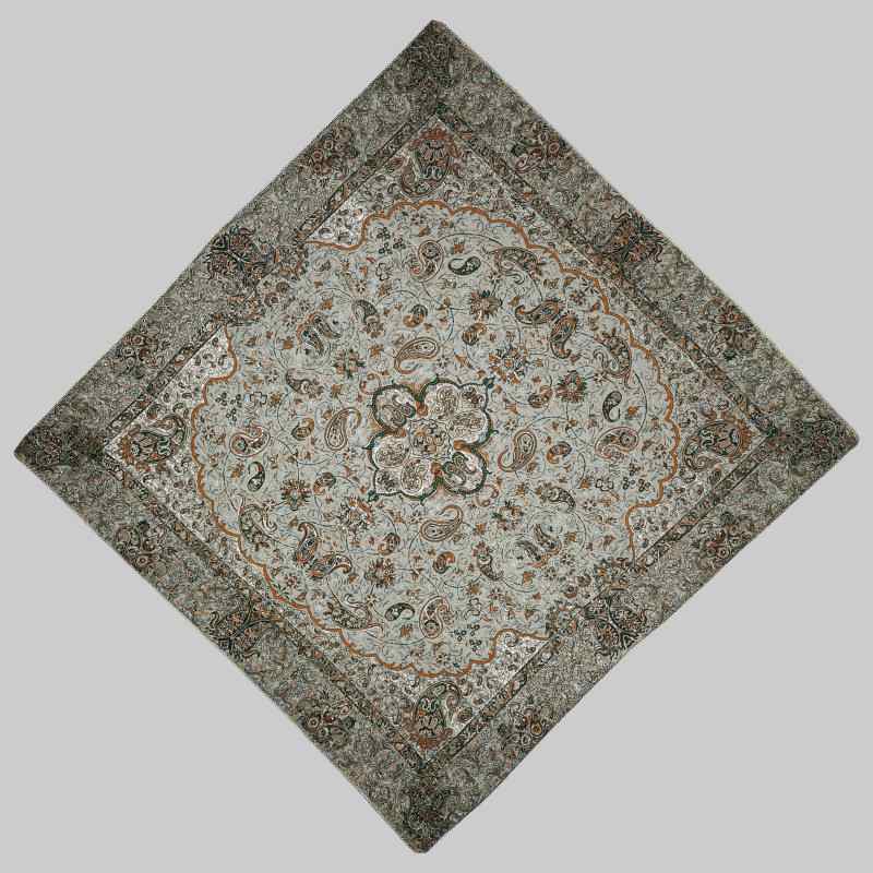 ترمه شوکران یزد؛ ابریشمی کشمیری 2 طرح (شهداد قاجاری) 50*100 سانتی متر