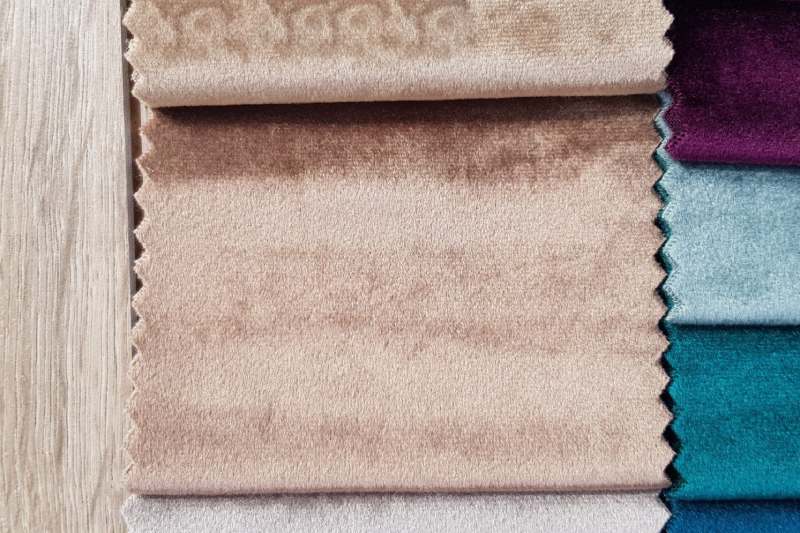 پارچه مبلی گونی بافت؛ ساده طرح دار 4 رنگ کرمی زرد مشکی آبی