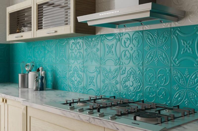 کاشی بین کابینتی فیروزه ای؛ کف بدنه 12 میلی متر سایز (60*120)