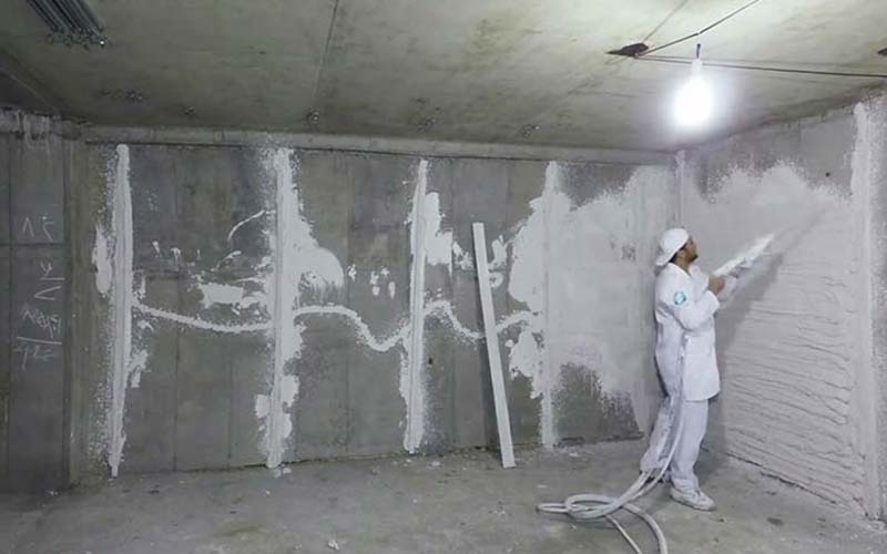 گچ پلیمری؛ پاششی سفید خالص حاوی پرلیت آهک هیدارته