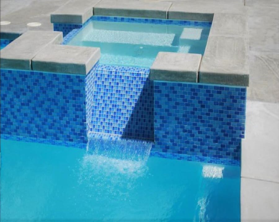 کاشی استخر ضد جلبک؛ سفید سرمه ای آبی ابعاد (2.5*2.5) سانتی متر