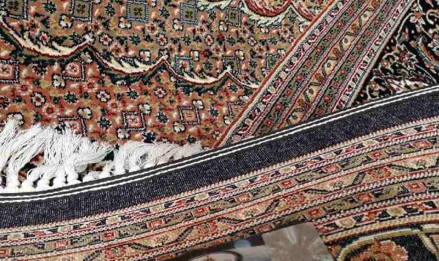 فرش 12 متری طرح ماهی؛ بژ طوسی کرم طرح (سنتی درباری)