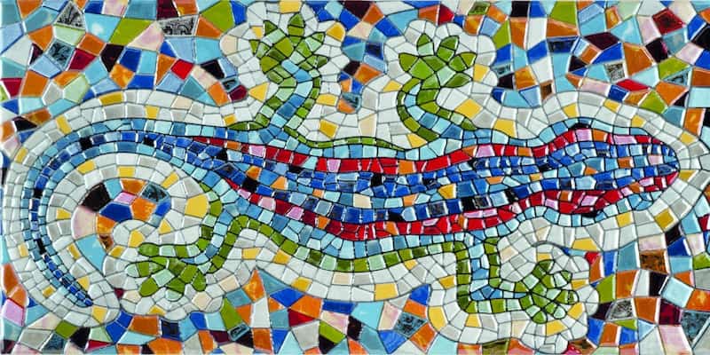 کاشی شکسته رنگی (سرامیک) زرد آبی قرمز سبز 2 نوع لعابدار براق