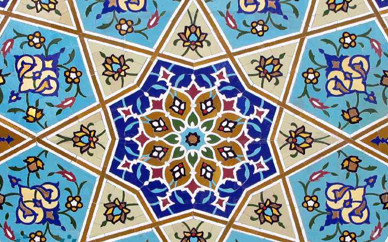 کاشی معرق سنتی؛ سفال رس قلع منحنی گرد tile