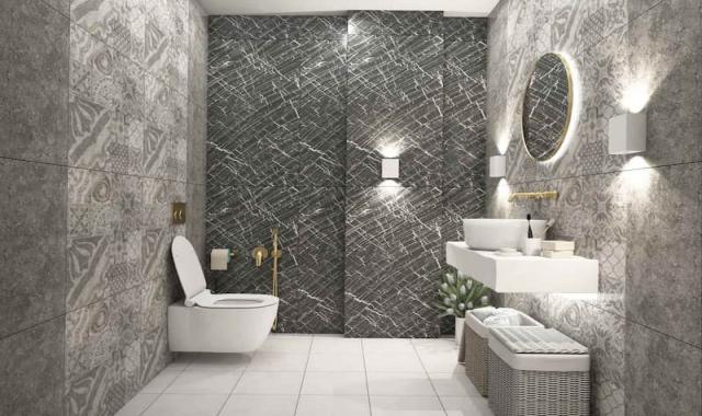 کاشی سرویس بهداشتی مدرن؛ فلدسپات کوارتز مقاوم (رطوبت حرارت) مات براق