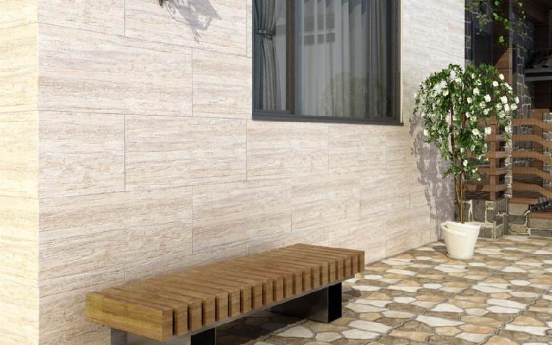 کاشی نما ارزان؛ سفید آبی بیرونی سبک خاک رس outdoor