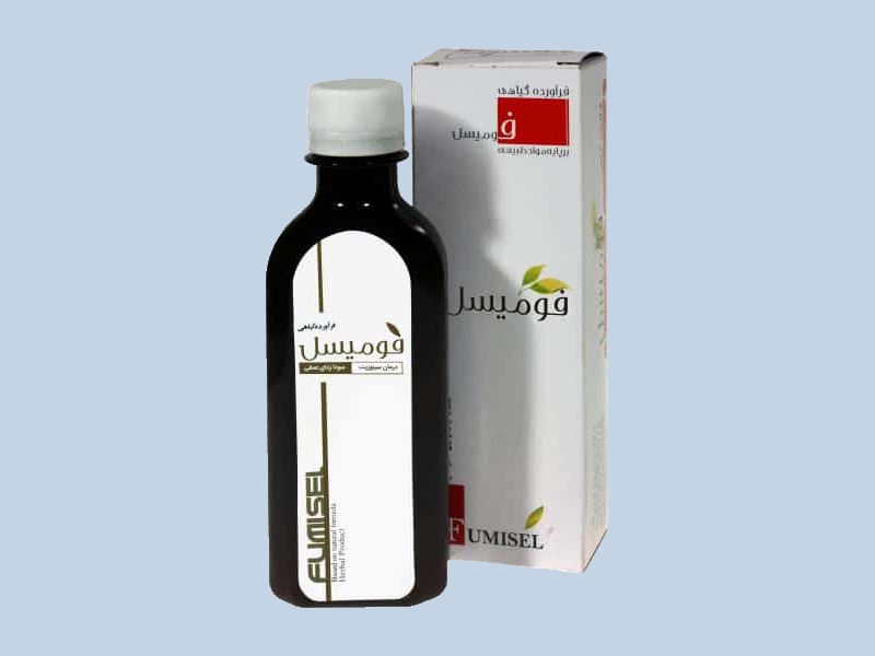 شربت گیاهی فومیسل؛ رنگ شفاف شیرین خلط آور بهبود سرفه (منیزیم روی)