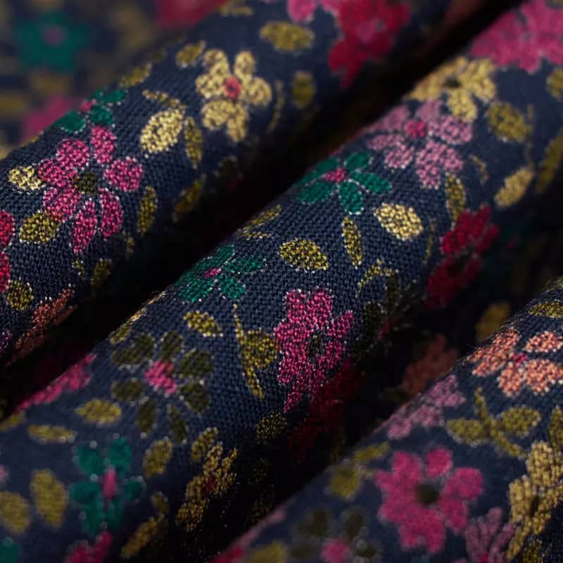 پارچه شانتون سوزنی؛ نازک نرم 2 مدل گلدار نخ برگ the cloth