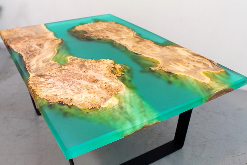 میز عسلی رزین اپوکسی (جلو مبلی) گرد چند ضلعی و چهار گوش