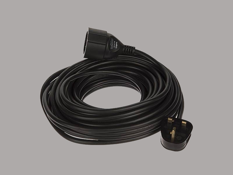 سیم سیار صنعتی؛ محافظ دار تک شاخه 2 رنگ نارنجی مشکی