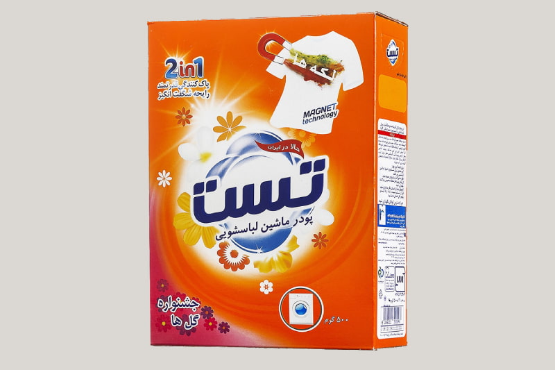 پودر لباسشویی تست؛ ضدلک چربی زدایی قوی مناسب لباس سفید test