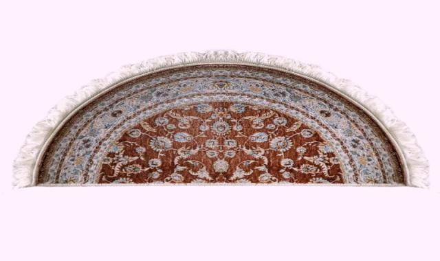 پادری نیم دایره فرشی؛ ساده گلدار بافت ضخیم 2 جنس نخ الیاف