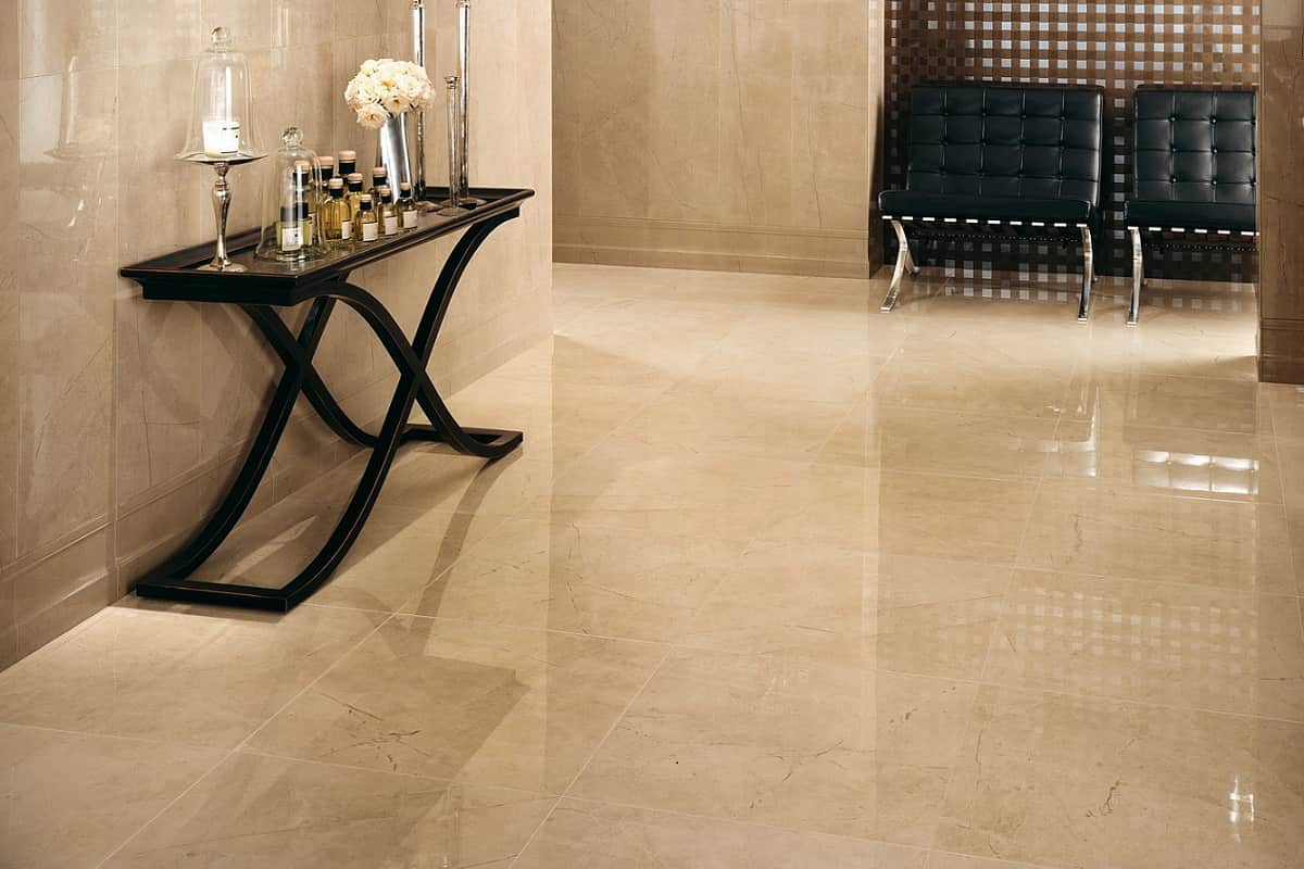 سرامیک براق کف (کاشی) سفید شیری مناسب هتل رستوران ceramic