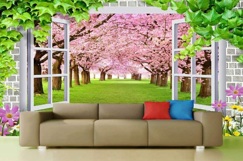 سرامیک سه بعدی دیواری؛ طرح طبیعت جنگل دریا مناسب هتل استخر