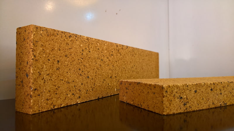 آجر شاموتی اصفهان (نسوز) قهوه ای نخودی نما ساختمان ترکیب (آلومینا سیلیکا)