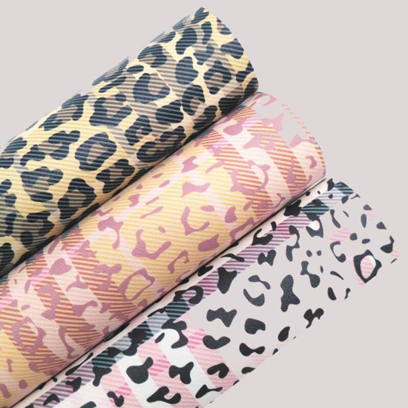 چرم مصنوعی پلنگی؛ کمربند آبی صورتی قهوه ای طبیعی leather