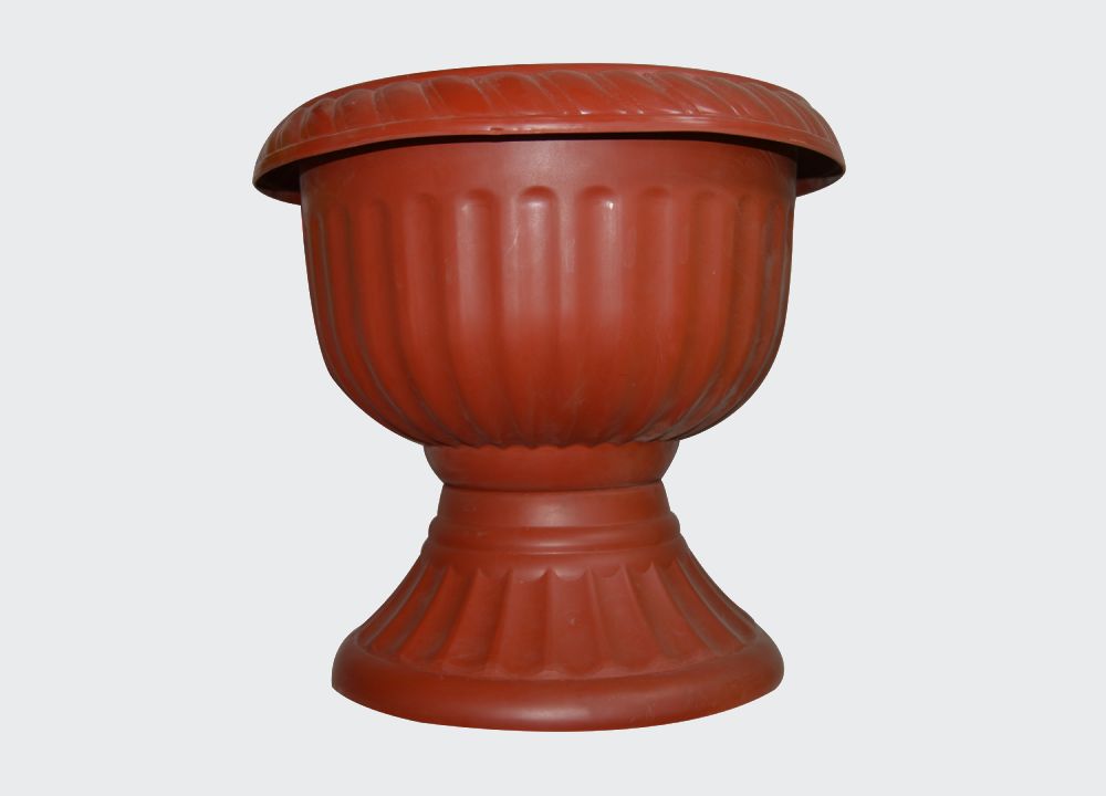 گلدان پلاستیکی قهوه ای؛ ساده طرح دار جنس پلاستیک فشرده مقاومت بالا