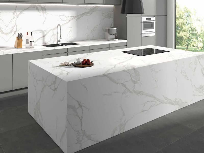 سرامیک اسلب بین کابینتی؛ آبی طوسی سفید مشکی 2 مدل صاف برجسته