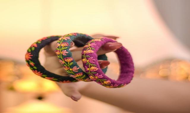 زیورآلات دست ساز نمدی؛ گوشواره دستبند دخترانه ضد حساسیت Jewelry
