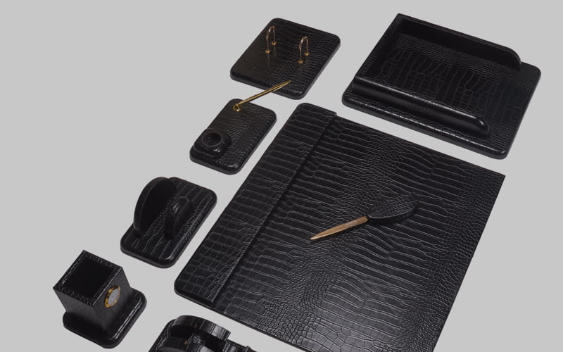 ست رومیزی مدیریتی چرم؛ جا خودکاری سوزنی مقاوم ساخت France