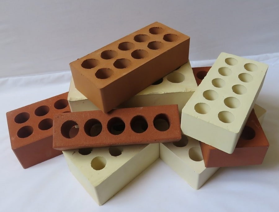 آجر سفال در مشهد (بلوک) قرمز کرم قهوه ای 2 جنس خاک سفال رس