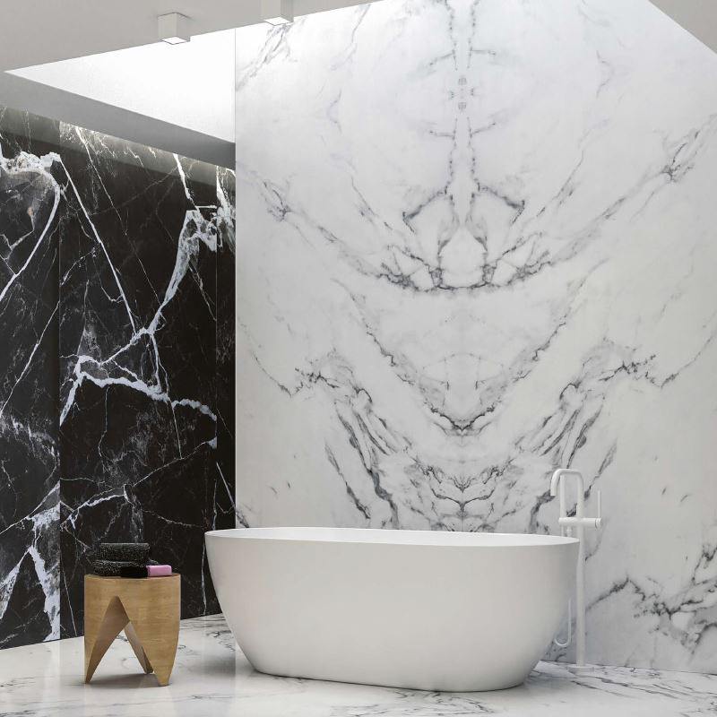 سرامیک اسلب بوک مچ (کاشی) پرسلان فول بادی 2 لایه رنگ سفید مشکی