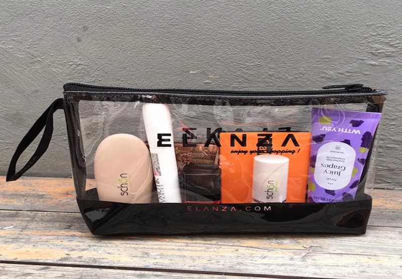 کیف آرایشی هولوگرامی؛ چرم جادار بزرگ 2 رنگ مشکی red