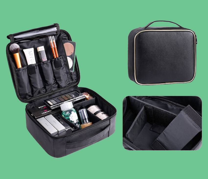 کیف آرایشی ویکتوریا سکرت؛ چرم جادار 2 رنگ مشکی قرمز