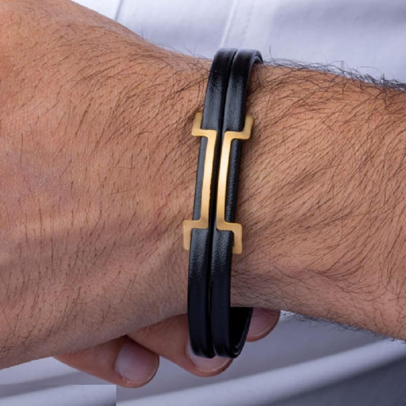 دستبند چرم هرمس (زیورآلات) قهوه ای 2 مدل زنانه مردانه