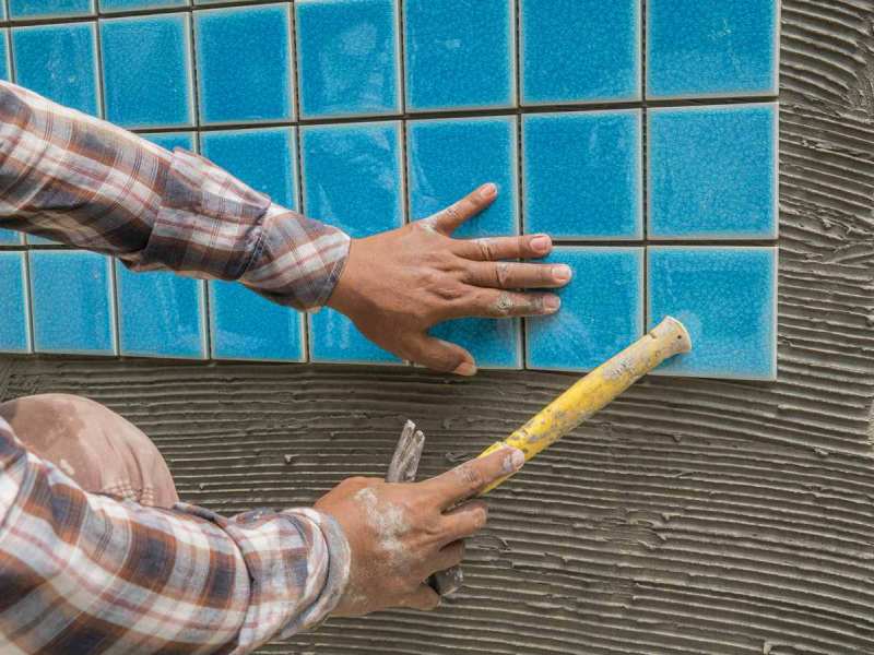 سرامیک استخری گلدیس (کاشی) مات براق 2 رنگ سورمه ای فیروزه ای