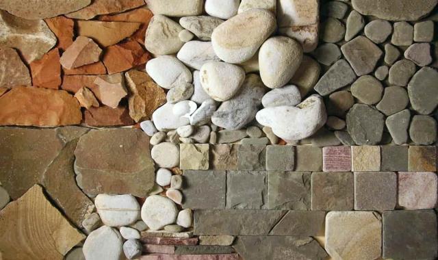سنگ تزئینی خرم اباد؛ آبی سرمه ای سفید مدل اشکال هندسی stone