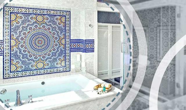 کاشی طرح سنتی؛ معرق 7 رنگ ترکیب (فلدسپات رس سیلیس)