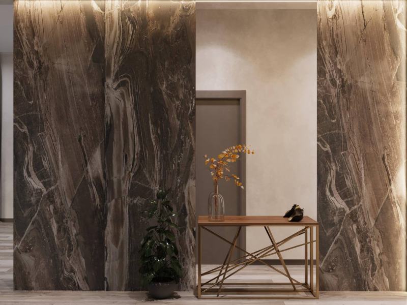 سرامیک اسلب قهوه ای؛ طرح دار ساده جنس خاک رس Granite