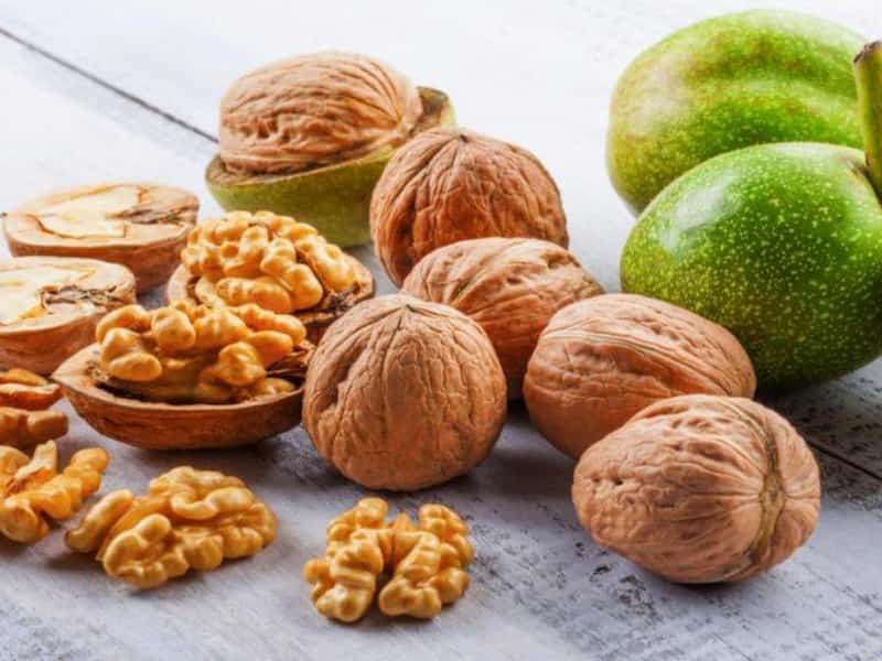 گردو با پوست 1401؛ تویسرکان کرمانی 2 رنگ سبز قهوه ای حاوی فسفر