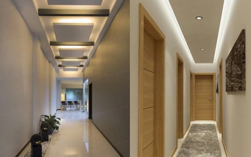 کناف دیوار راهرو؛ پنل گچی معمولی روکش دار مناسب (دیوار سقف)