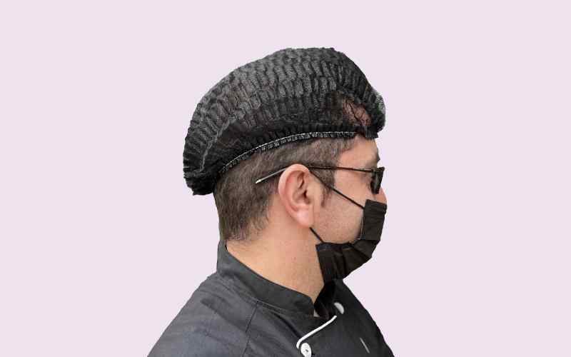 کلاه یکبار مصرف مشکی؛ پلاستیکی پارچه ای جنس پروپیلن مناسب بیمارستان