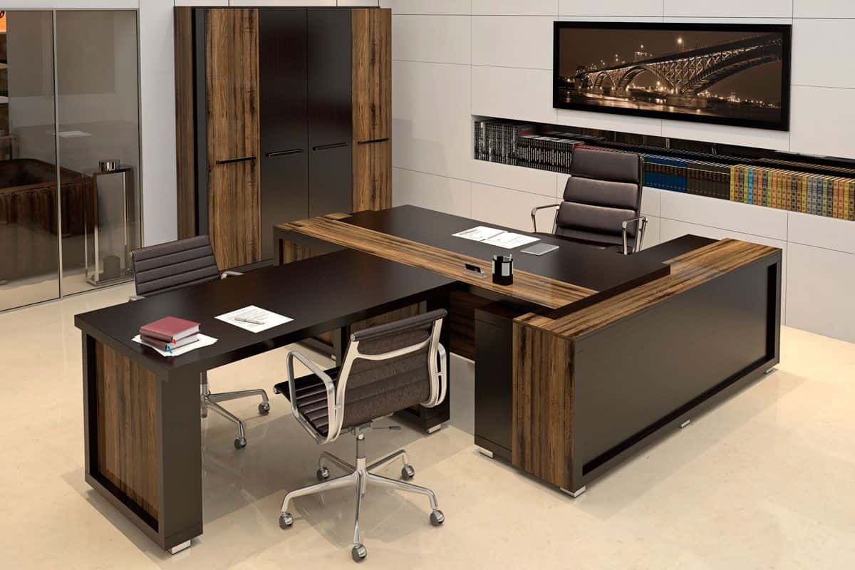 میز اداری همدان؛ مدیریت کارمندی کانتر 2 جنس چوب MDF