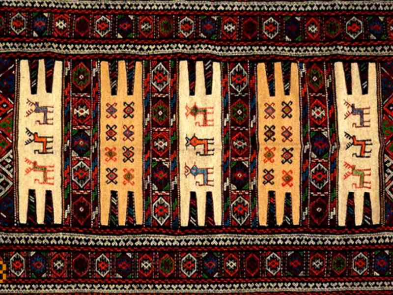 گلیم فرش یاسی رنگ؛ پلی استر پلی پروپیلن قابل شستشو Iran