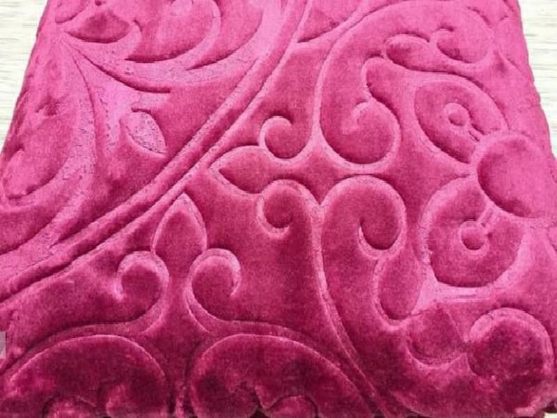 پتو عروسکی زنبق؛ گلدار ساده 2 الیاف فیلامنت استرچ polyester