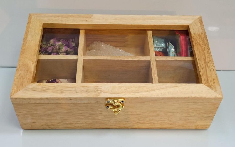 ظروف چوبی تی بگ؛ مقاوم منبت کاری ساده (3 4 5 خانه)