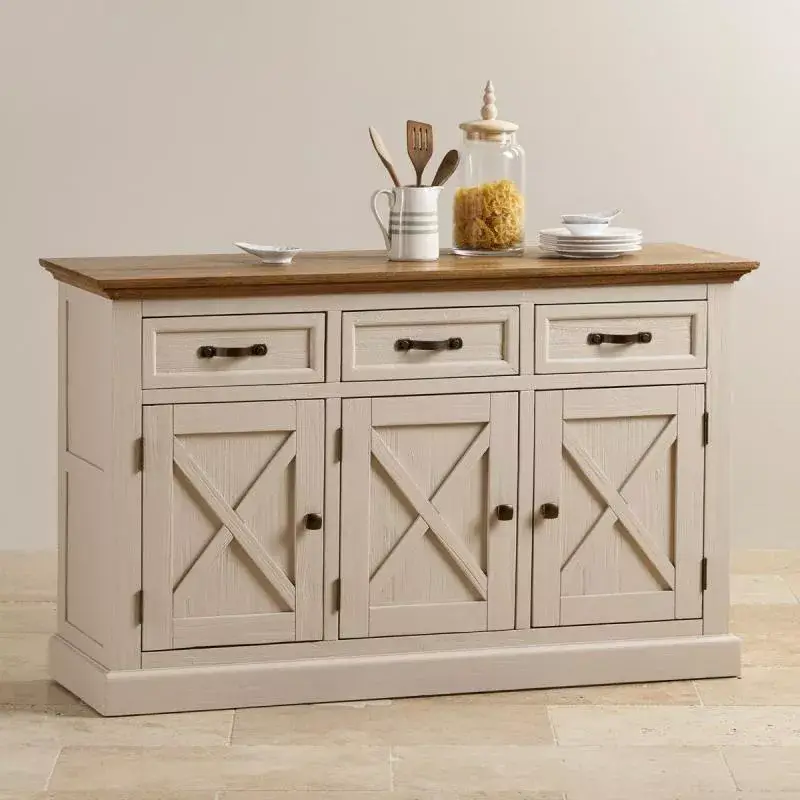 ام دی اف رنگ کرم متالیک؛ کمد کابینت سازی صاف شکل پذیر طبیعت ملایم