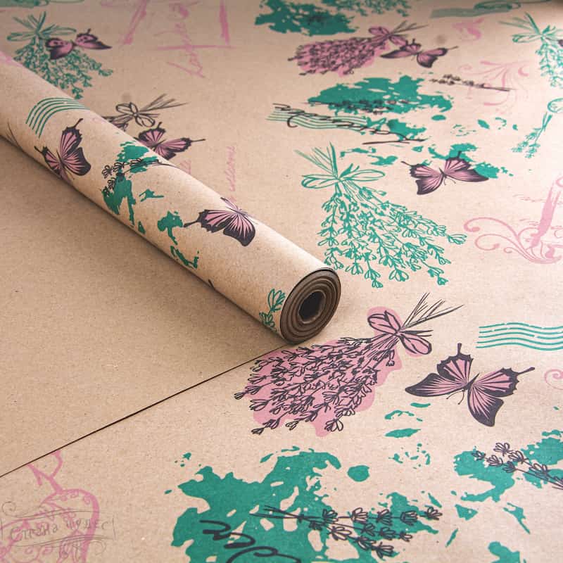 کاغذ کادو؛ گلاسه طلاکوب فانتزی کرافت ساده لمه 2 طرح فانتزی براق